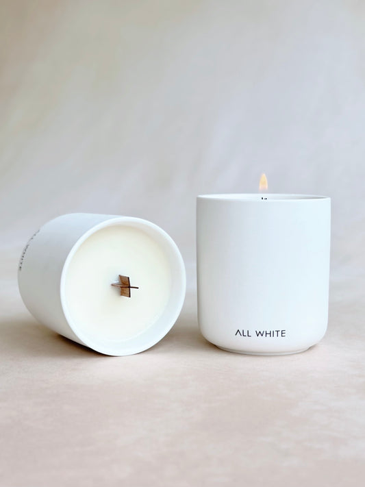 White Ceramic Candle . 350ml