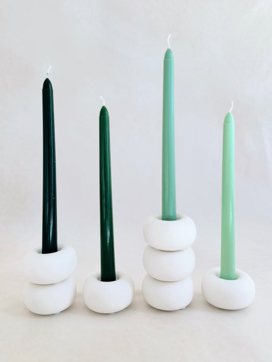 Taper Candles . Set of 4 . Verde