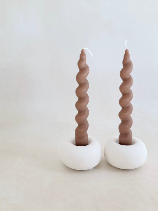 Spiral Taper Candles . Set of 2 . Tierra